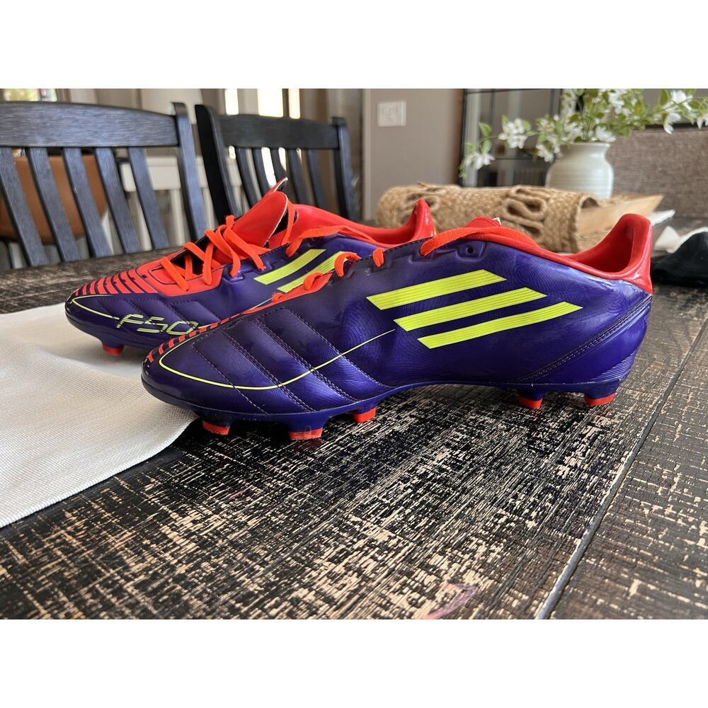 Adidas F50 Adizero FG Soccer Cleats Mens Size 12 Purple Orange Excellent Cond. - Picture 3 of 8